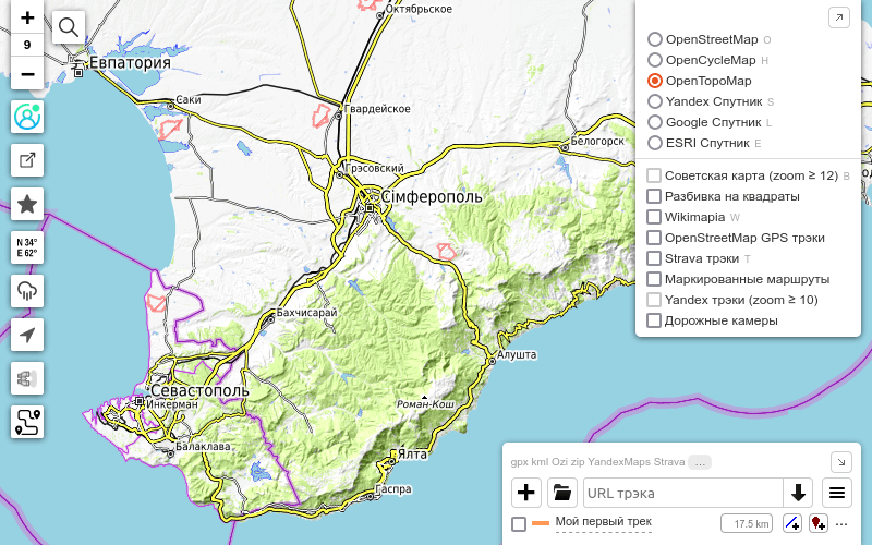 Карта Крыма